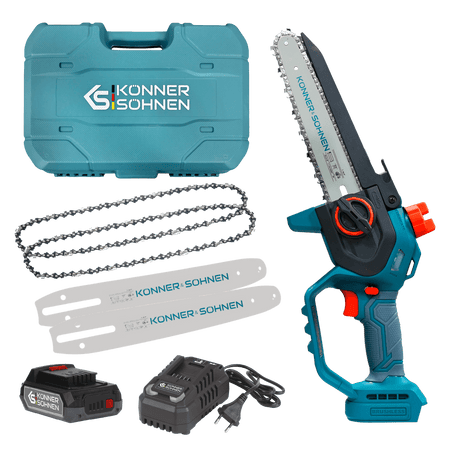 Belaidis mini grandininis pjūklas KS MCS20V-8 dėklas