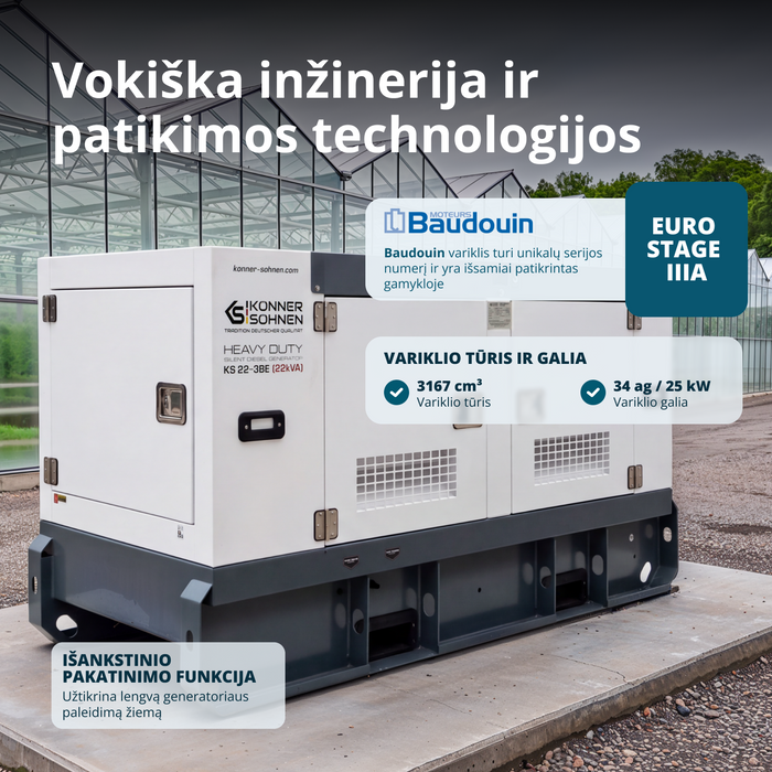 Trifazė dyzelinė jėgainė KS 22-3BE