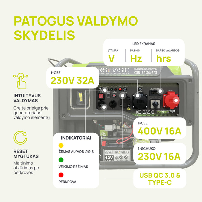 Inverterinis generatorius KSB 110iE-1/3