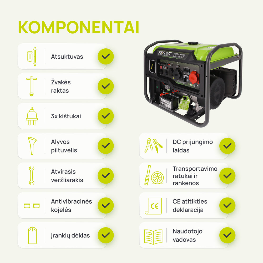 Inverterinis generatorius KSB 110iE-1/3