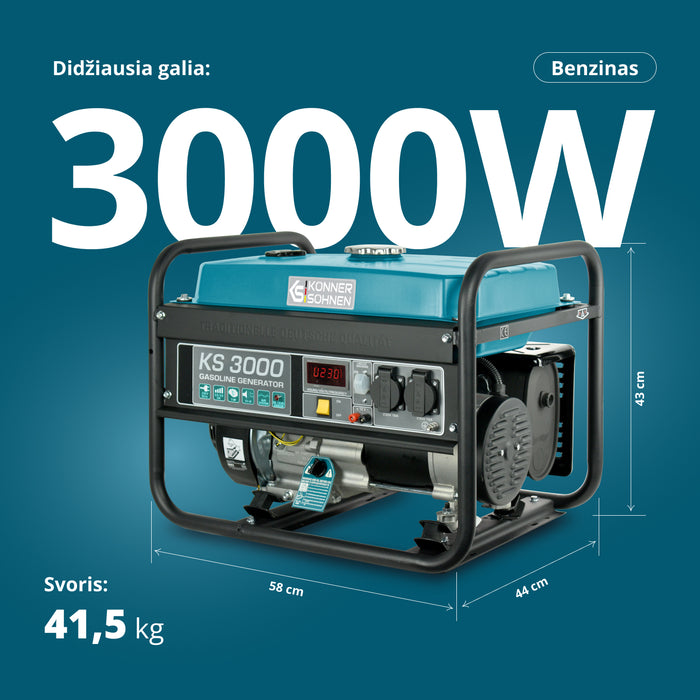 Benzininis generatorius "Könner & Söhnen" KS 3000