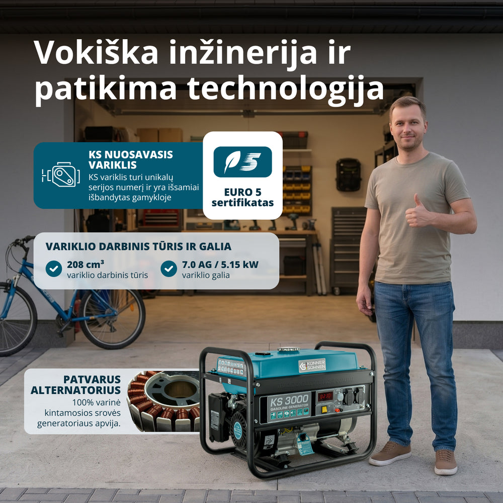 Benzininis generatorius "Könner & Söhnen" KS 3000