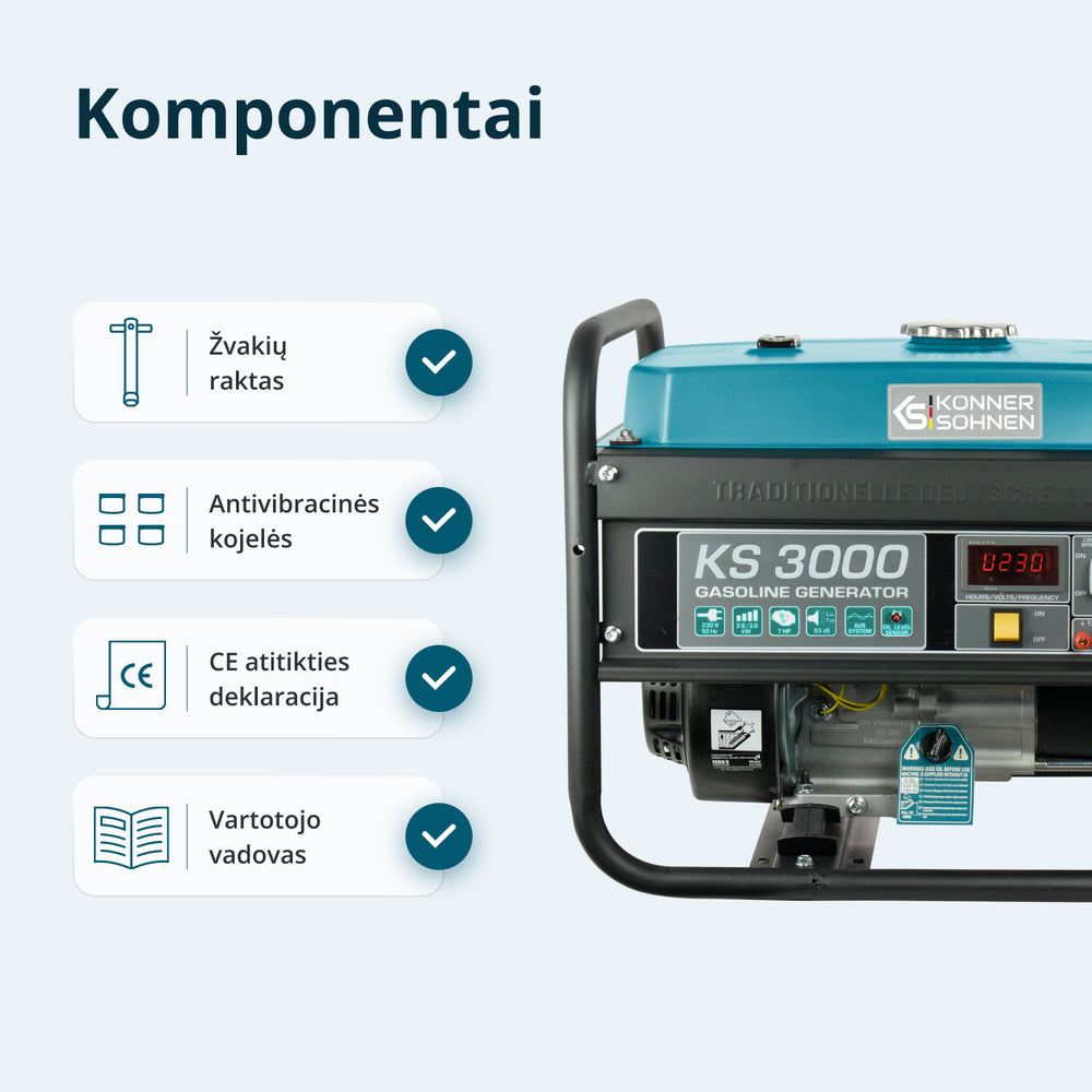 Benzininis generatorius "Könner & Söhnen" KS 3000