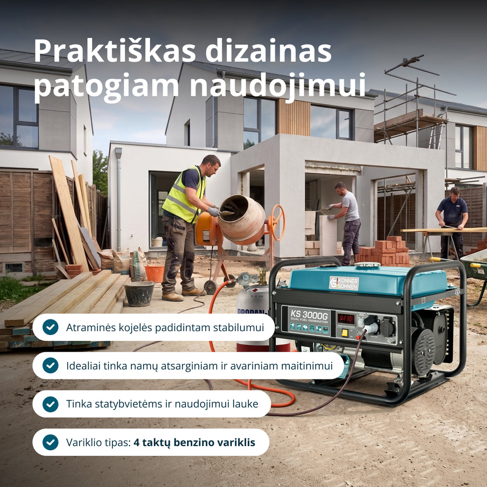 LPG/Benzininis generatorius "Könner & Söhnen" KS 3000G