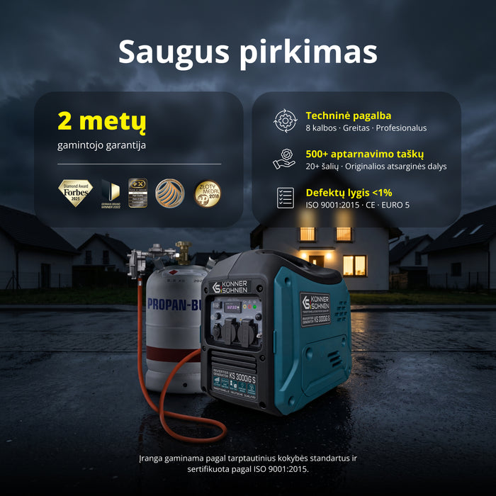 LPG/benzino inverterinis generatorius KS 3000iG S