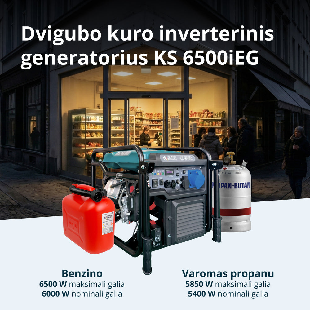 Dvigubo kuro inverterinis generatorius KS 6500iEG