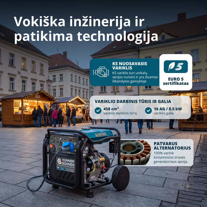 LPG/benzino inverterinis generatorius KS 8100iEG