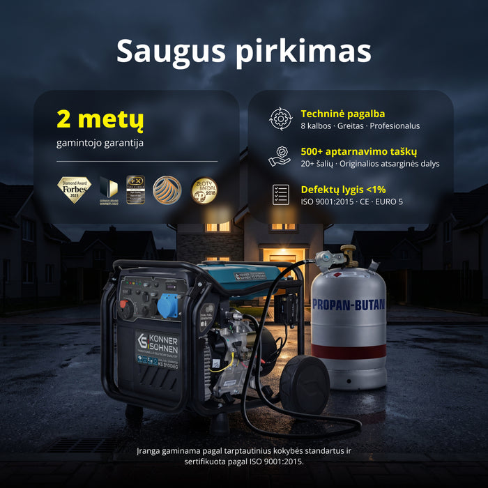 LPG/benzino inverterinis generatorius KS 8100iEG