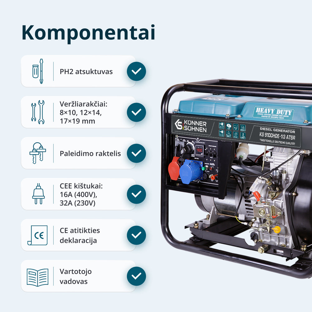 Dyzelinis generatorius "Könner & Söhnen" KS 9100HDE-1/3 ATSR (EURO V)