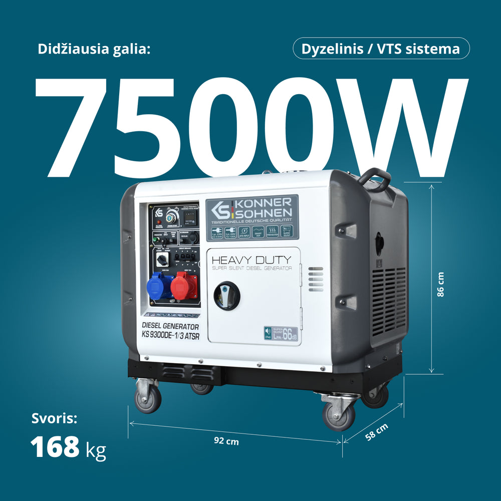 Dyzelinis generatorius "Könner & Söhnen" KS 9300DE-1/3 ATSR (EURO V)