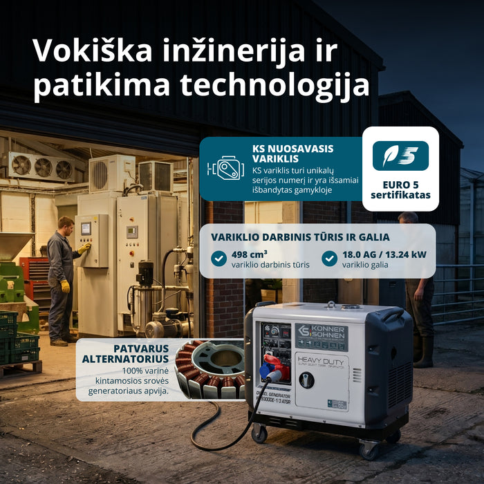Dyzelinis generatorius "Könner & Söhnen" KS 9300DE-1/3 ATSR (EURO V)
