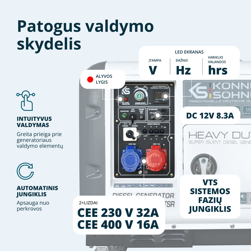 Dyzelinis generatorius "Könner & Söhnen" KS 9300DE-1/3 ATSR (EURO V)