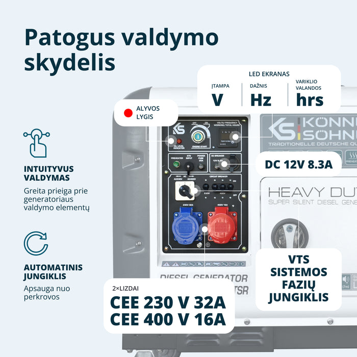 Dyzelinis generatorius "Könner & Söhnen" KS 9300DE-1/3 ATSR (EURO V)