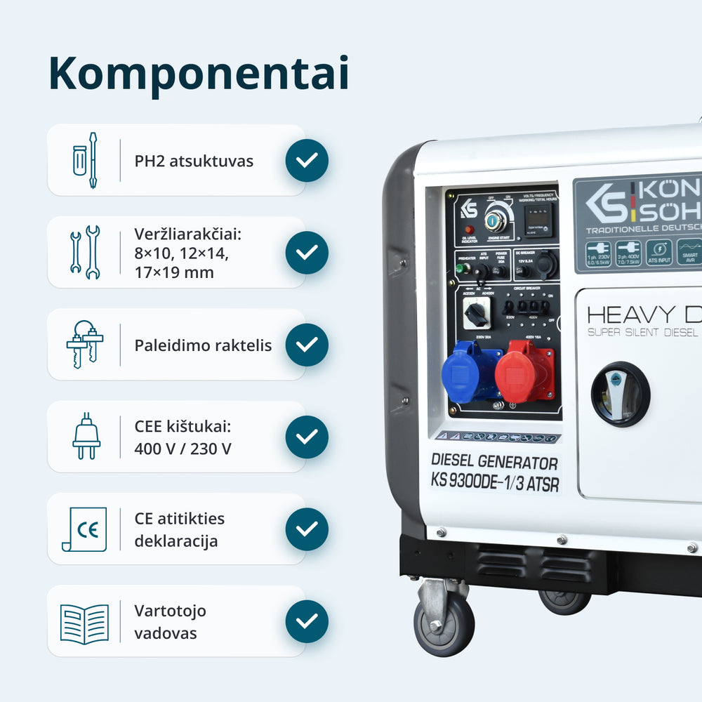 Dyzelinis generatorius "Könner & Söhnen" KS 9300DE-1/3 ATSR (EURO V)