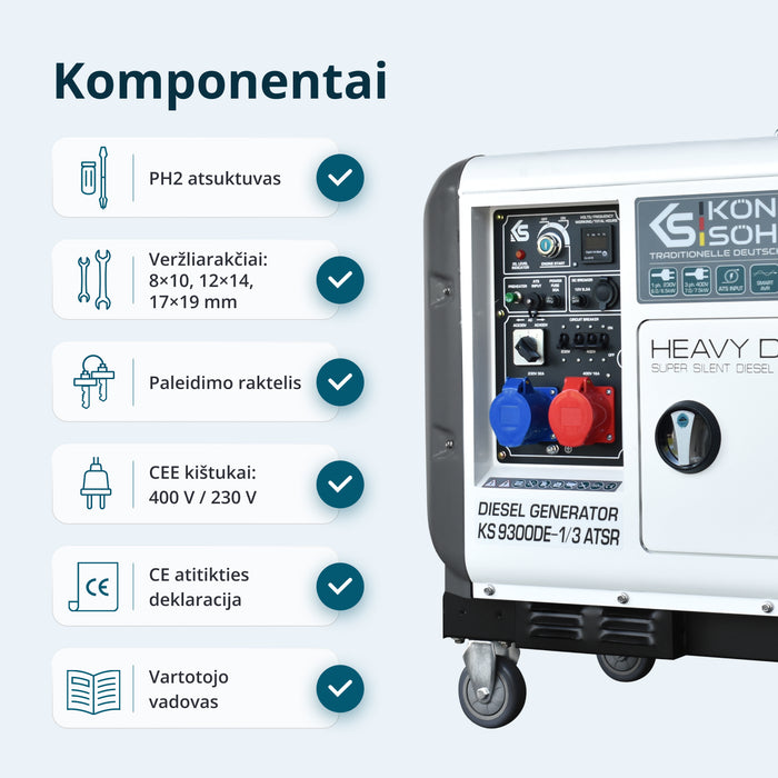 Dyzelinis generatorius "Könner & Söhnen" KS 9300DE-1/3 ATSR (EURO V)