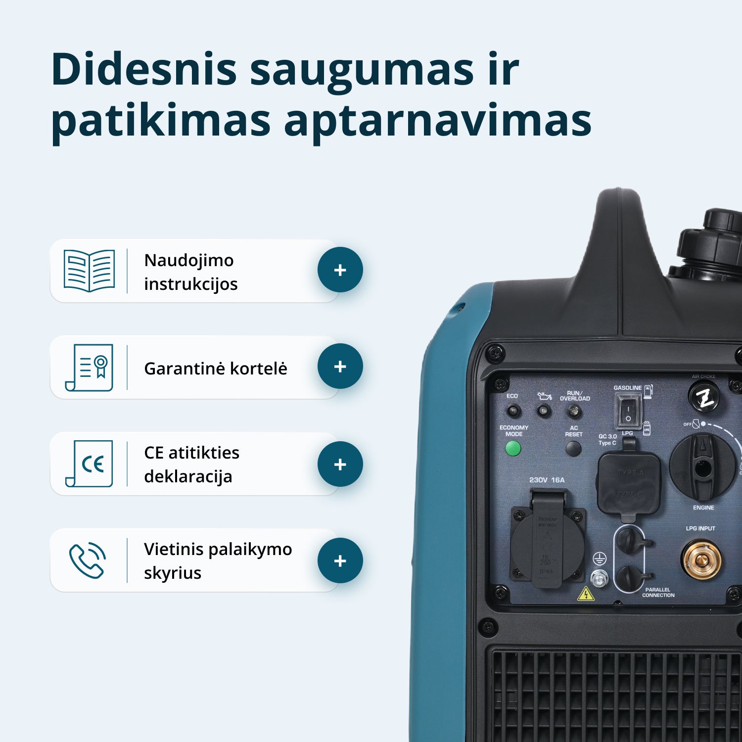 Inverterinis generatorius (LPG/benzinas) KS 1900iG S