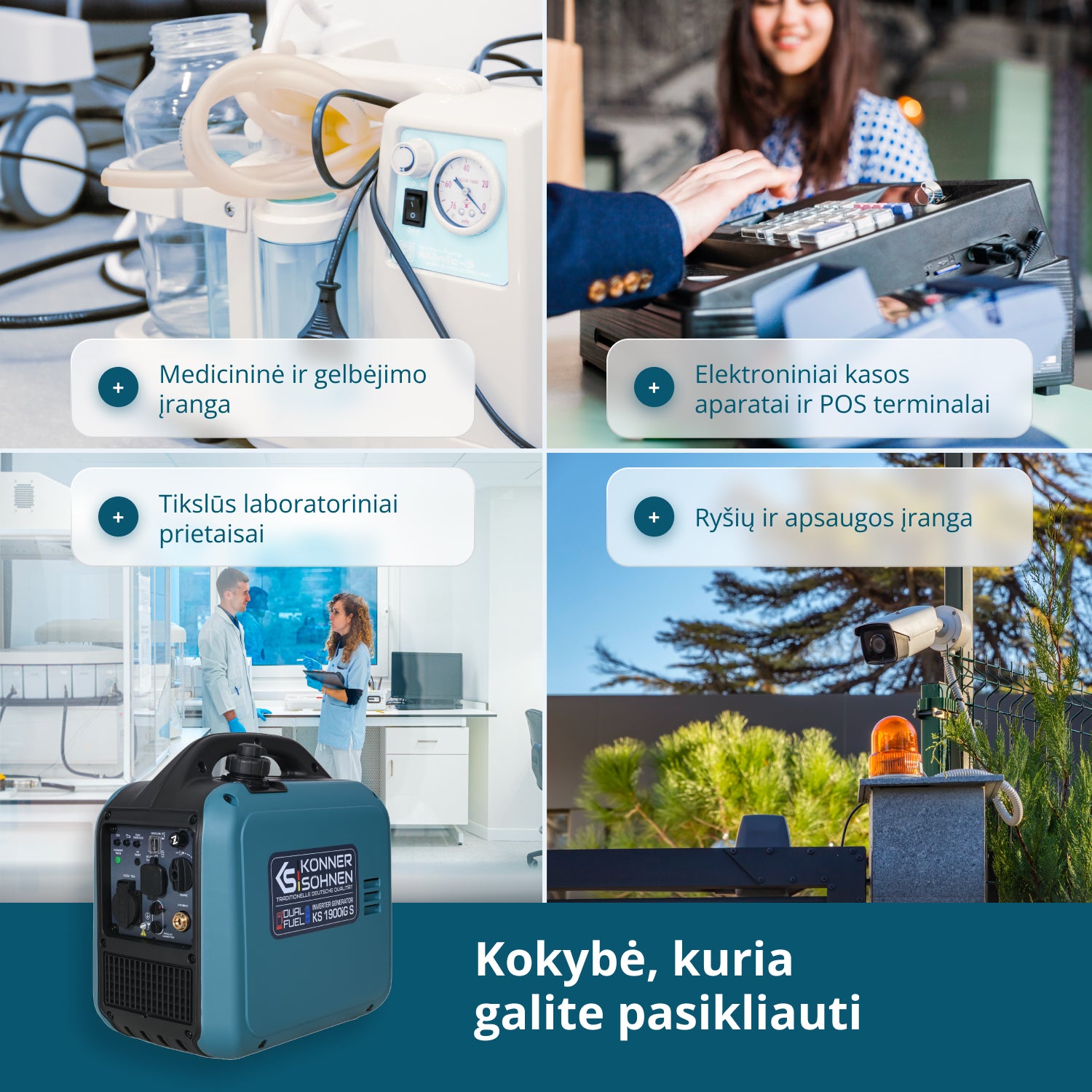 Inverterinis generatorius (LPG/benzinas) KS 1900iG S