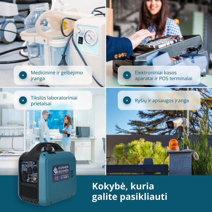 Inverterinis generatorius (LPG/benzinas) KS 1900iG S