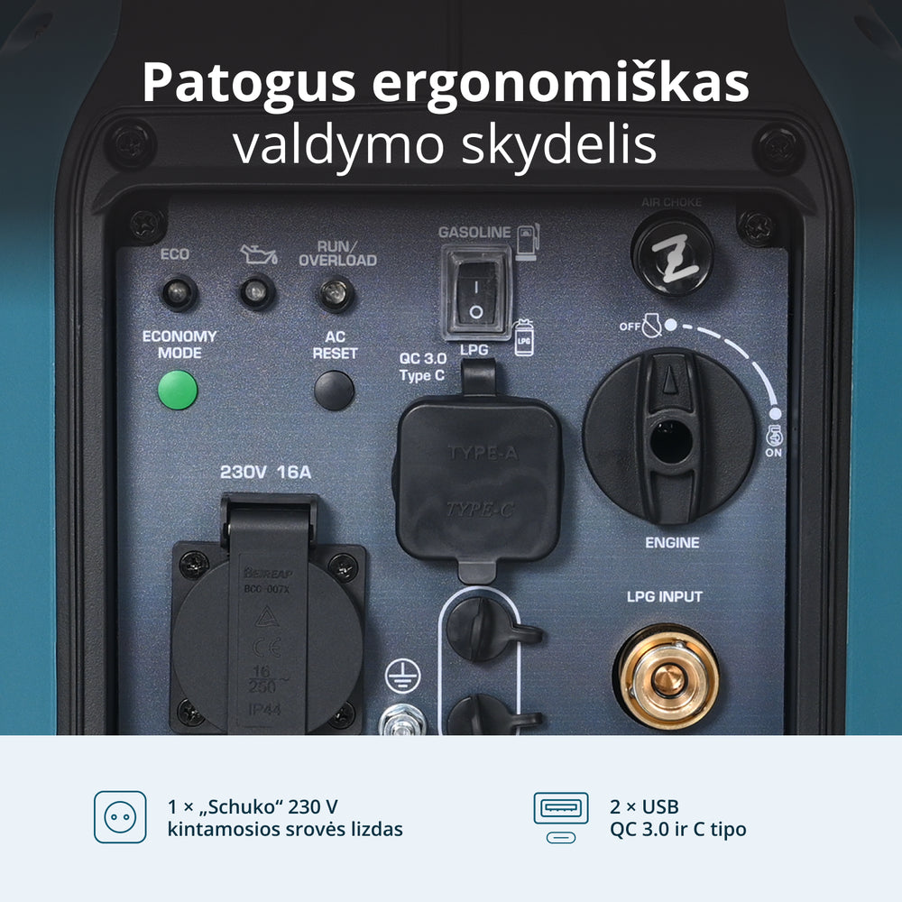 Inverterinis generatorius (LPG/benzinas) KS 1900iG S