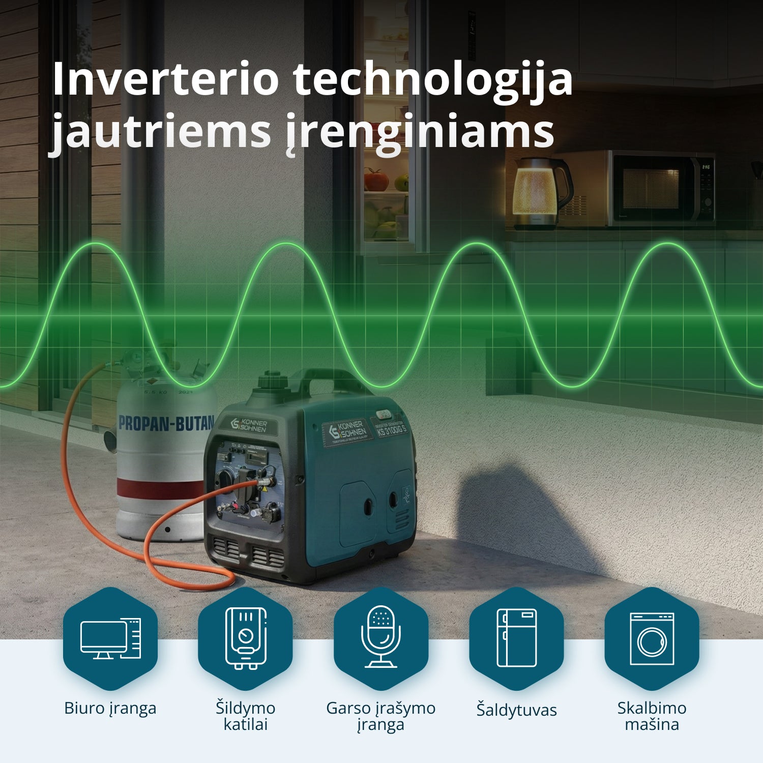 LPG/benzino inverterinis generatorius KS 3100iG S