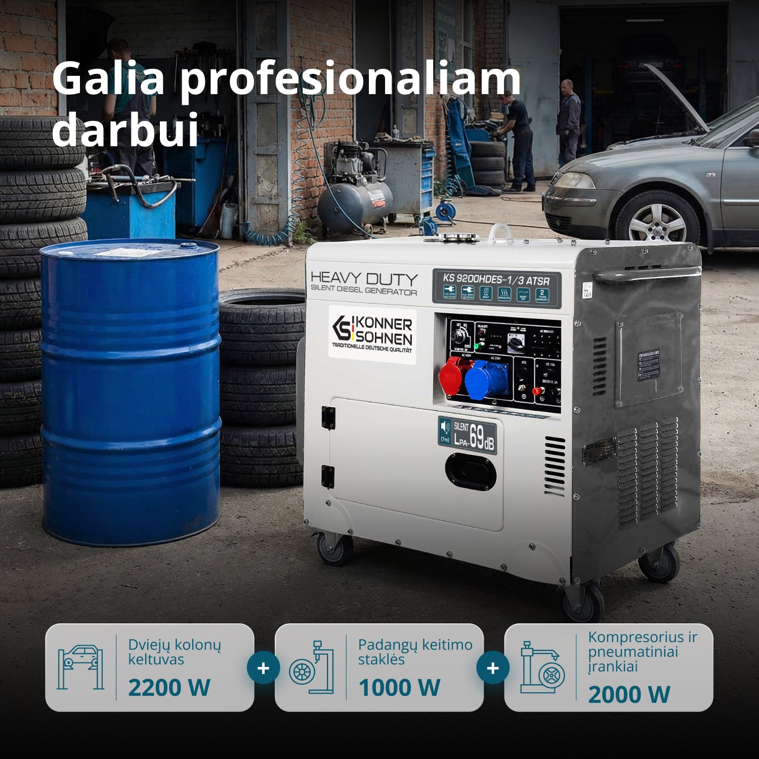 Dyzelinis generatorius "Könner & Söhnen" KS 9200HDES-1/3 ATSR (EURO V)