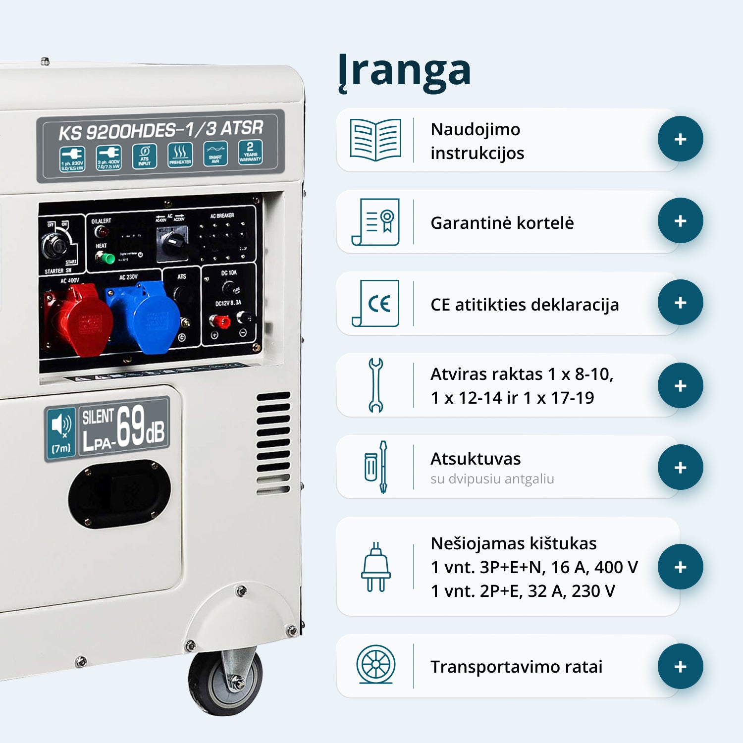Dyzelinis generatorius "Könner & Söhnen" KS 9200HDES-1/3 ATSR (EURO V)