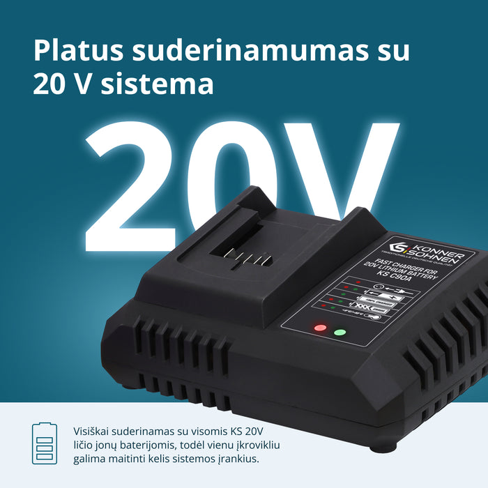 Greitas įkroviklis 20V ličio baterijai KS C90A