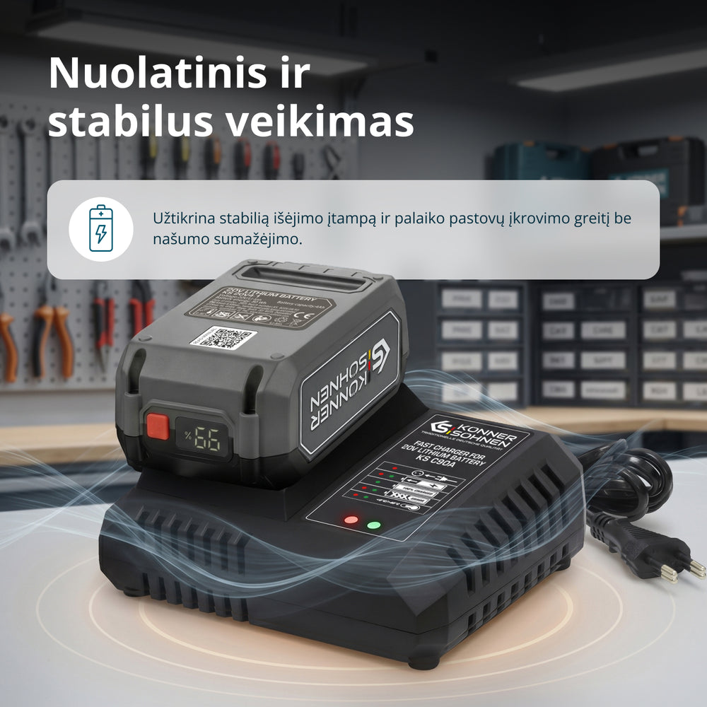 Greitas įkroviklis 20V ličio baterijai KS C90A