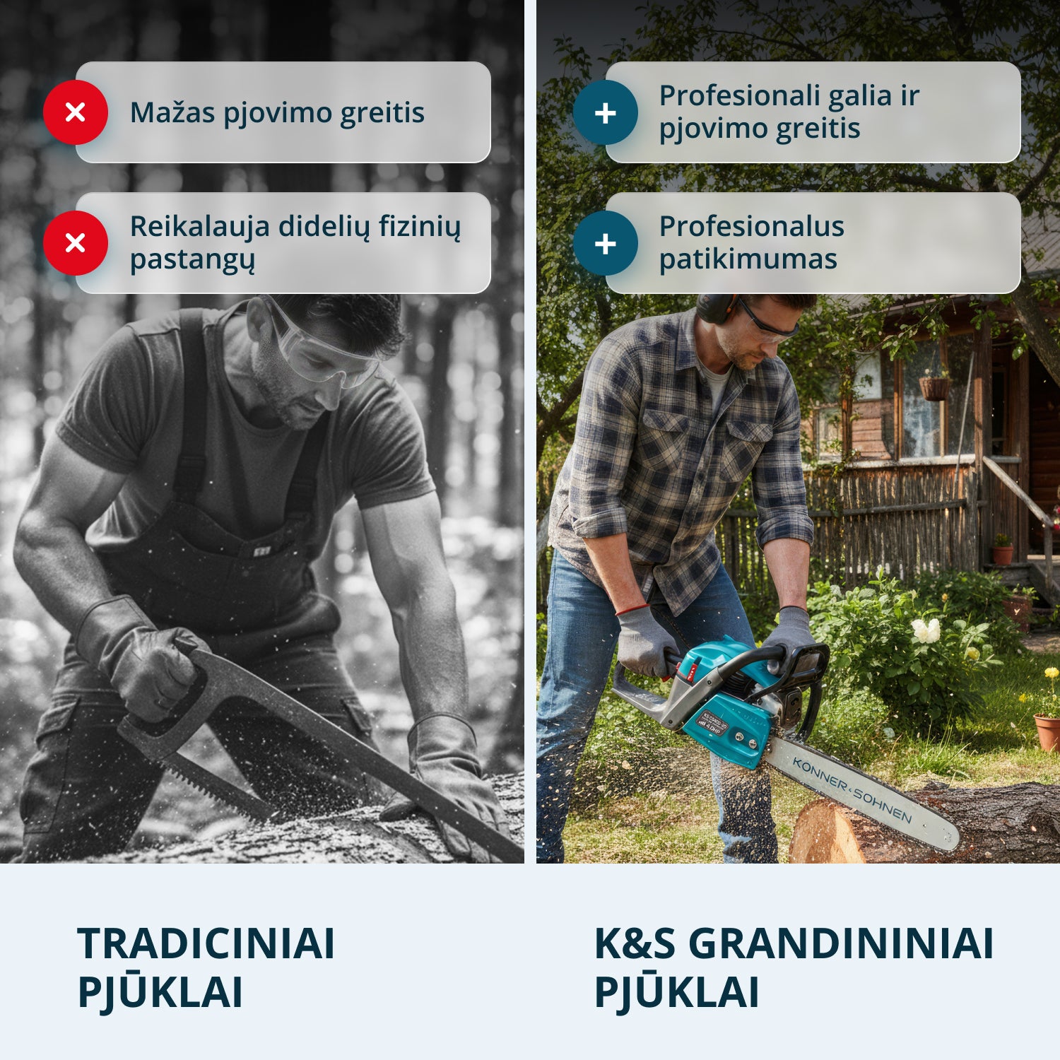 Benzininis grandininis pjūklas KS CS40G-20