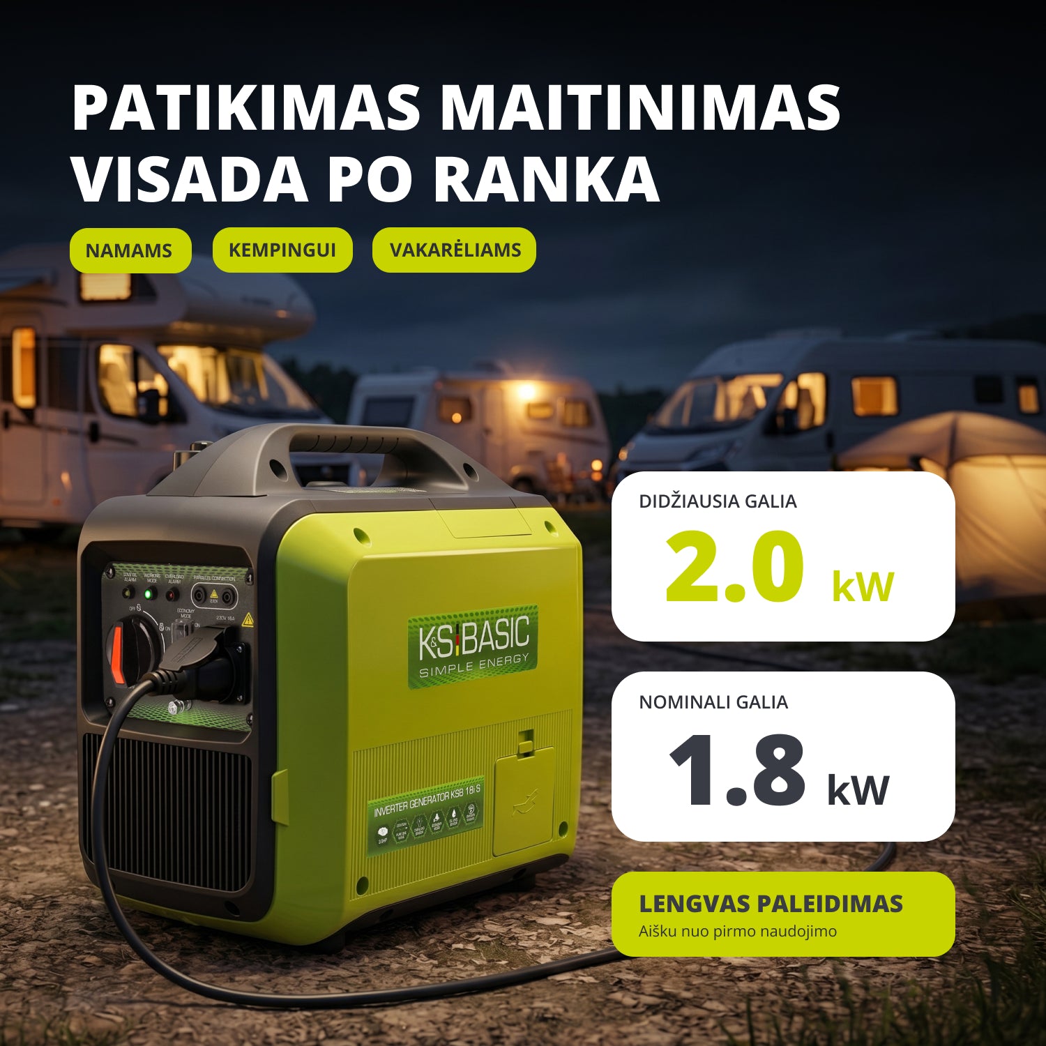 Inverterinis generatorius KSB 18i S