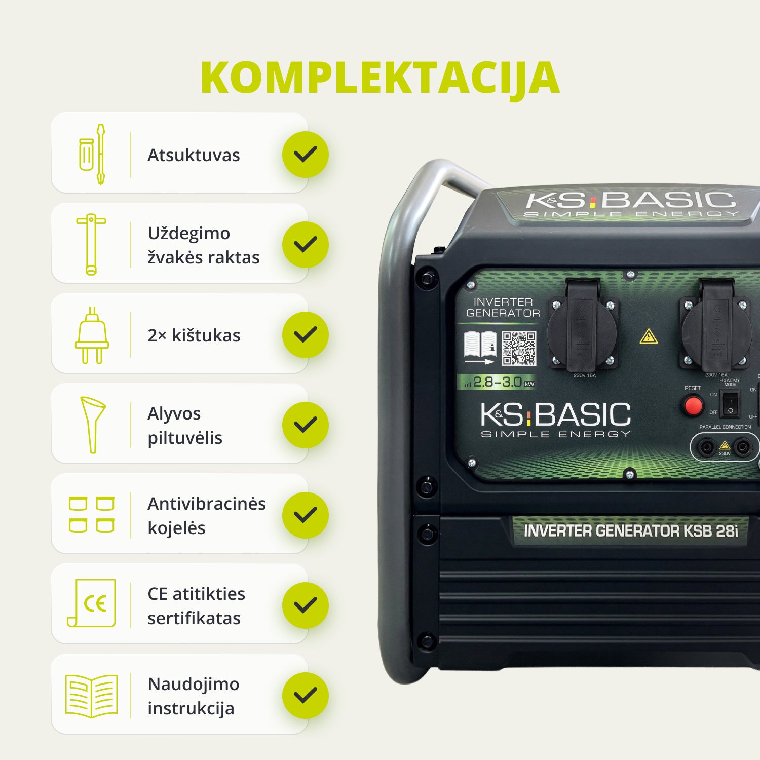 Inverterinis generatorius KSB 28i